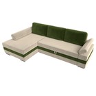 Угловой диван «Канкун», механизм дельфин, микровельвет, угол левый, цвет бежевый / зелёный - Фото 5