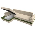 Угловой диван «Канкун», механизм дельфин, микровельвет, угол левый, цвет бежевый / зелёный - Фото 7