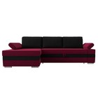 Угловой диван «Канкун», механизм дельфин, микровельвет, угол левый, цвет бордовый / чёрный - Фото 2