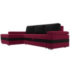 Угловой диван «Канкун», механизм дельфин, микровельвет, угол левый, цвет бордовый / чёрный - Фото 3