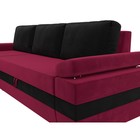 Угловой диван «Канкун», механизм дельфин, микровельвет, угол левый, цвет бордовый / чёрный - Фото 4