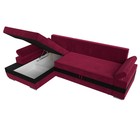 Угловой диван «Канкун», механизм дельфин, микровельвет, угол левый, цвет бордовый / чёрный - Фото 7