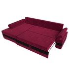 Угловой диван «Канкун», механизм дельфин, микровельвет, угол левый, цвет бордовый / чёрный - Фото 8