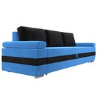 Прямой диван «Канкун», механизм дельфин, велюр, цвет голубой / чёрный - Фото 3