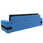 Прямой диван «Канкун», механизм дельфин, велюр, цвет голубой / чёрный - Фото 5