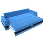 Прямой диван «Канкун», механизм дельфин, велюр, цвет голубой / чёрный - Фото 7