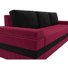 Прямой диван «Канкун», механизм дельфин, микровельвет, цвет бордовый / чёрный - Фото 4