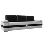 Прямой диван «Канкун», механизм дельфин, экокожа, цвет белый / чёрный - Фото 1