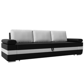 Прямой диван «Канкун», механизм дельфин, экокожа, цвет чёрный / белый