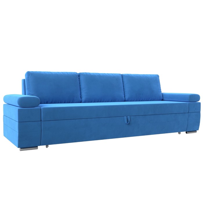 Прямой диван «Канкун», механизм дельфин, велюр, цвет голубой - Фото 1