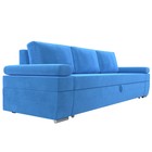 Прямой диван «Канкун», механизм дельфин, велюр, цвет голубой - Фото 3