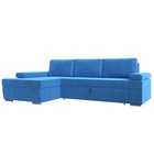 Угловой диван «Канкун», механизм дельфин, велюр, угол левый, цвет голубой - Фото 1