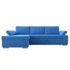 Угловой диван «Канкун», механизм дельфин, велюр, угол левый, цвет голубой - Фото 2