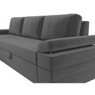 Угловой диван «Канкун», механизм дельфин, велюр, угол левый, цвет серый - Фото 4