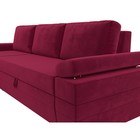 Угловой диван «Канкун», механизм дельфин, микровельвет, угол левый, цвет бордовый - Фото 4