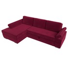 Угловой диван «Канкун», механизм дельфин, микровельвет, угол левый, цвет бордовый - Фото 5