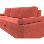 Угловой диван «Канкун», механизм дельфин, микровельвет, угол левый, цвет коралловый - Фото 4