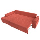 Угловой диван «Канкун», механизм дельфин, микровельвет, угол левый, цвет коралловый - Фото 8