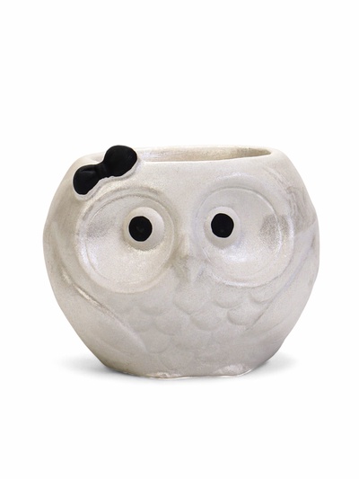 Декоративное кашпо для цветов «Сова», 6.5×7.5×6 см, гипс, белое