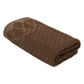 Полотенце махровое «Ромб», 450 гр, размер 70х130 см, цвет коричневый