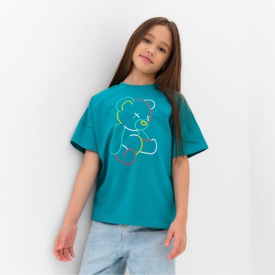 Футболка детская MINAKU: Gummy bear, цвет аквамарин, рост 98 см