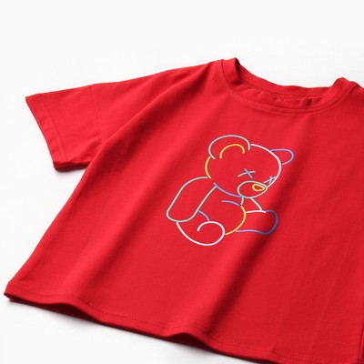 Футболка детская MINAKU: Gummy bear, красная, рост 98 см