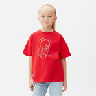 Футболка детская MINAKU "Gummy bear", цвет красный, рост 104 см - фото 319657288
