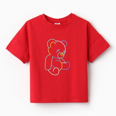 Футболка детская MINAKU: Gummy bear, красная, рост 104 см