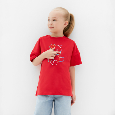 Футболка детская MINAKU Gummy bear, красная, рост 110 см