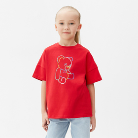 Футболка детская MINAKU "Gummy bear", цвет красный, рост 116 см