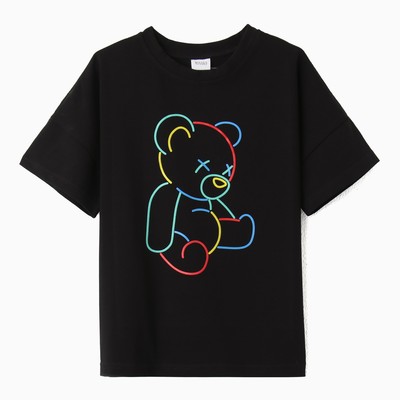 Футболка детская MINAKU: Gummy bear, чёрная, рост 110 см