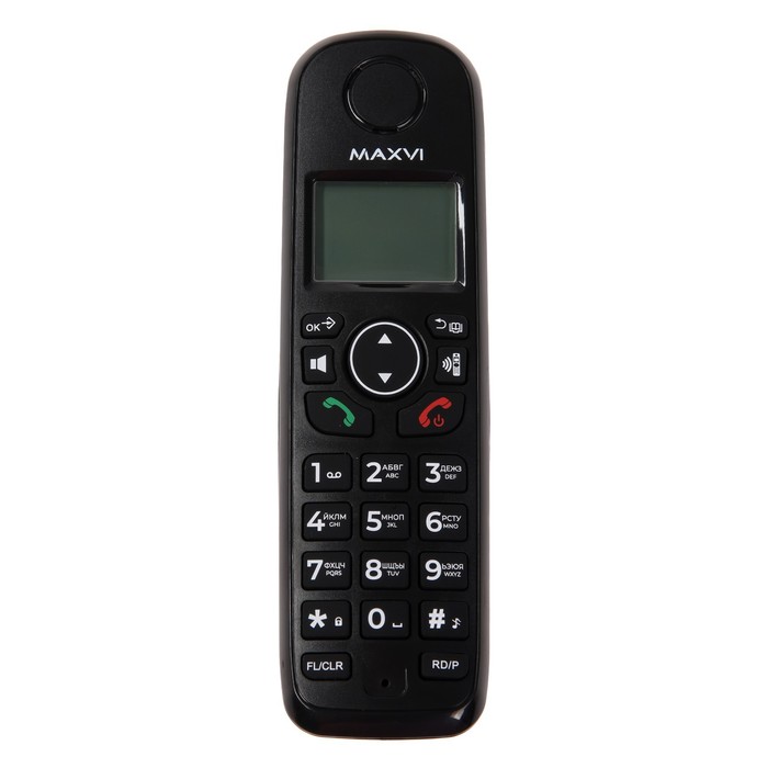 Радиотелефон DECT Maxvi GA-01, Caller ID, интерком, спикерофон, АОН, конференц-связь, черный