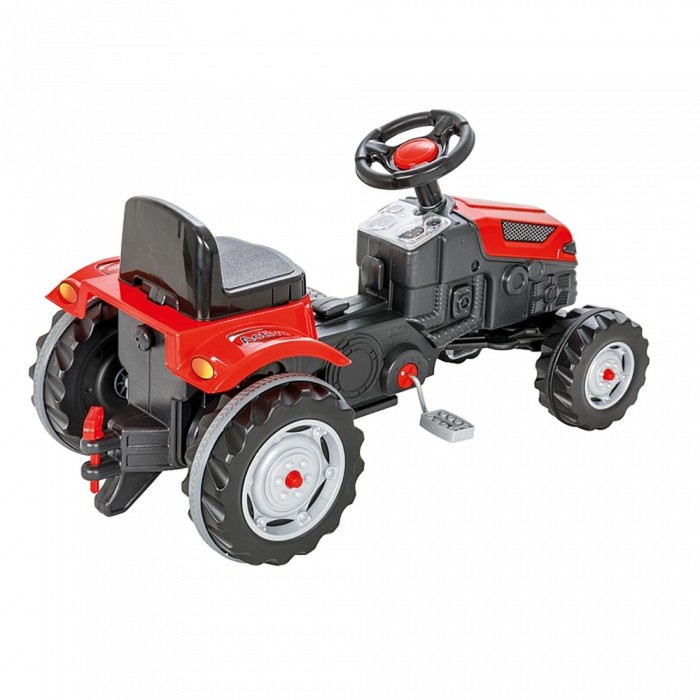 Трактор на педалях, цвет красный - фото 1904875364