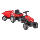 Трактор на педалях, с прицепом, цвет красный - фото 10696368