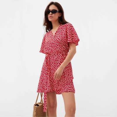 Платье мини женское MIST Flower, красное, размер 50