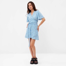 Платье мини женское MIST Flower, голубое, размер 44
