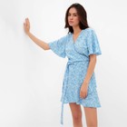 Платье мини женское MIST Flower, голубое, размер 44 - Фото 5