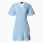 Платье мини женское MIST Flower, голубое, размер 44 - Фото 7