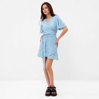 Платье мини женское MIST Flower, голубое, размер 46 - Фото 4