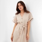 Платье женское на пуговицах MIST Summer time, бежевый, р.50 - фото 24701959