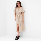 Платье женское на пуговицах MIST Summer time, бежевый, р.50 - фото 24701960