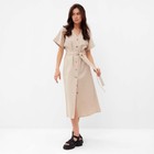 Платье женское на пуговицах MIST Summer time, бежевый, р.50 - фото 24701961