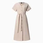 Платье женское на пуговицах MIST Summer time, бежевый, р.50 - фото 24701962