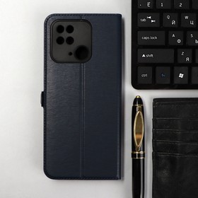 Чехол-книжка Krutoff Eco Book, для смартфона Xiaomi Redmi 10C, синий 9844781