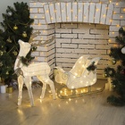 УЦЕНКА Светодиодная фигура «Олень», 56×76×15 см, текстиль, металл, 220 В, свечение тёплое белое - Фото 1