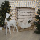 УЦЕНКА Светодиодная фигура «Олень», 56×76×15 см, текстиль, металл, 220 В, свечение тёплое белое - Фото 2