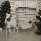 УЦЕНКА Светодиодная фигура «Олень», 56×76×15 см, текстиль, металл, 220 В, свечение тёплое белое - Фото 2