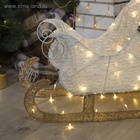 УЦЕНКА Светодиодная фигура «Олень», 56×76×15 см, текстиль, металл, 220 В, свечение тёплое белое - Фото 4