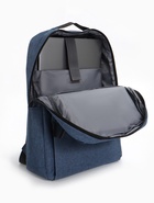 Рюкзак городской на молнии, с карманами, отделом для ноутбука, USB портом, однотонный, размер 30×12×43 см, синий - Фото 5