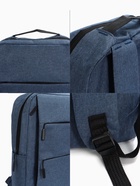 Рюкзак городской на молнии, с карманами, отделом для ноутбука, USB портом, однотонный, размер 30×12×43 см, синий - Фото 8